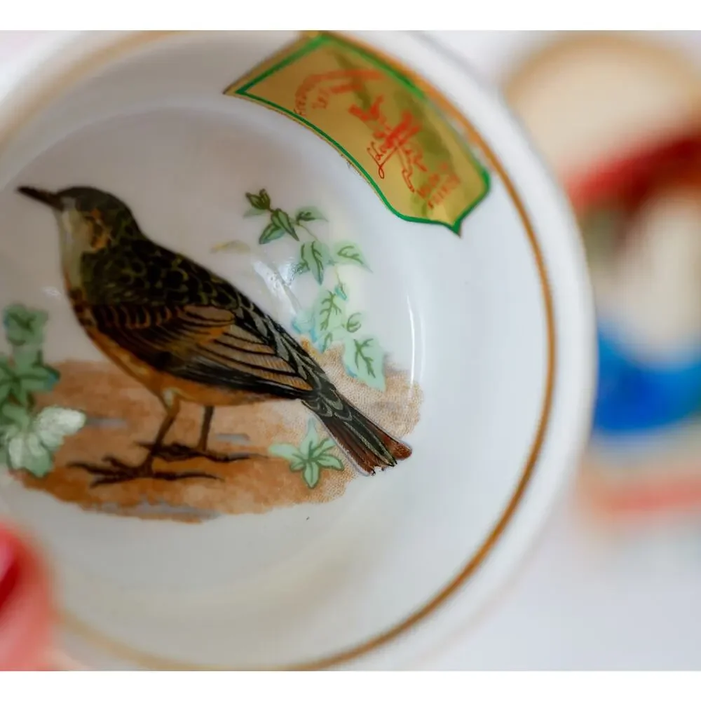 VTG Louis Lourioux France Bird Ramekins Set of 2 Cottage Farmhouse Bakeware Bowl